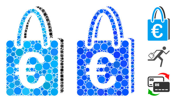 欧洲购物袋马赛克图标球项目图片下载