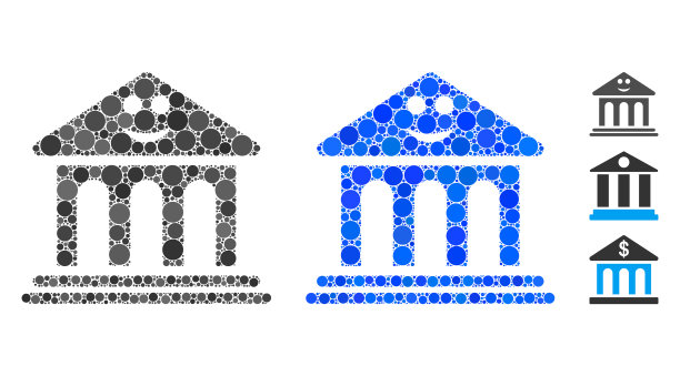 快乐银行马赛克图标圆圈图片下载
