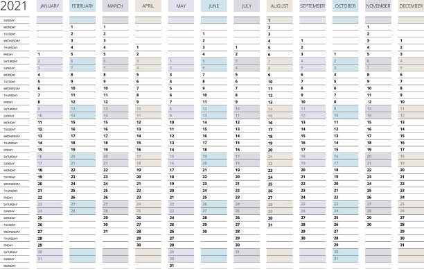 2021年日历业务计划打印模板图片下载