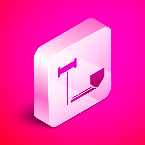 等距法官木槌与盾牌图标隔离图片下载