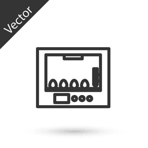 灰色线孵卵器图标隔离上图片下载