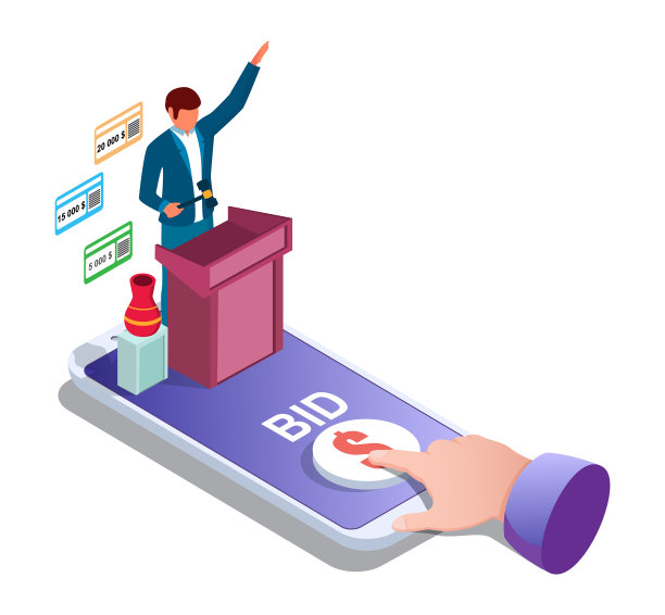 网上拍卖概念的网站横幅图片下载