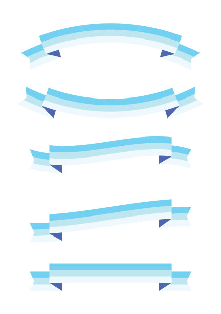设置蓝丝带横幅图标图片下载