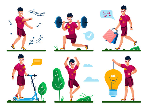 男人日常生活的健身训练理念图片下载