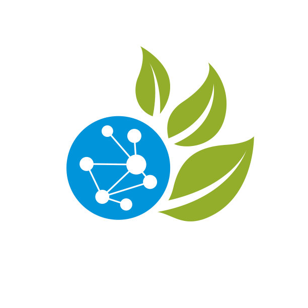 绿叶和分子网状结构图片下载