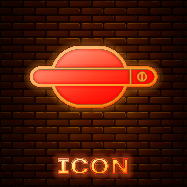 发光的霓虹灯汽车门把手图标隔离图片下载