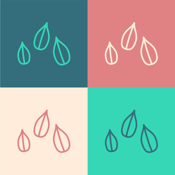 颜色线芝麻种子图标孤立的颜色图片下载