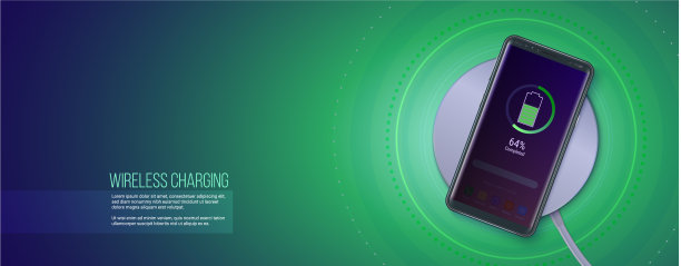 概念无线充电技术俯视图图片下载