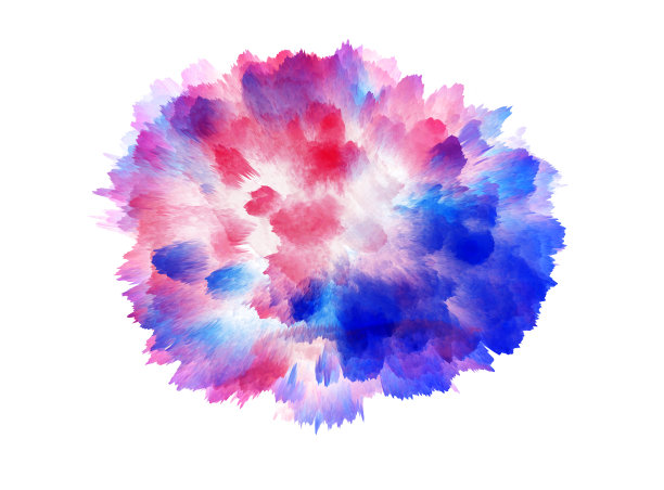 抽象美丽的彩色3D渲染水彩插画背景画。图片下载