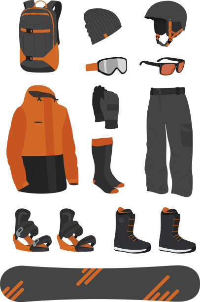 滑雪板设备，衣服，鞋子和配件图片下载
