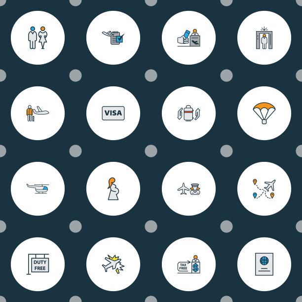 交通图标用彩色线设置图片下载