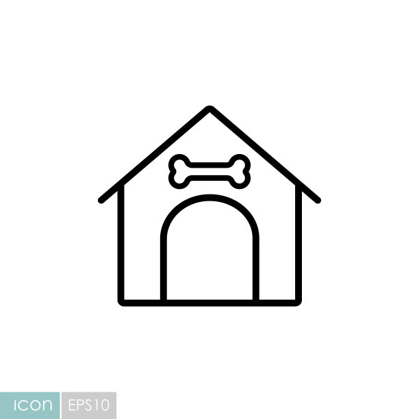 狗屋矢量图标：宠物标志图片下载