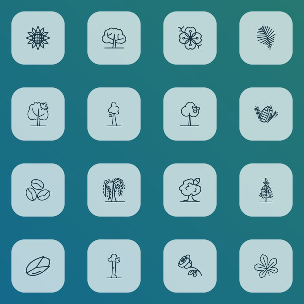 生态图标系列风格设置与枫树榆树图片下载