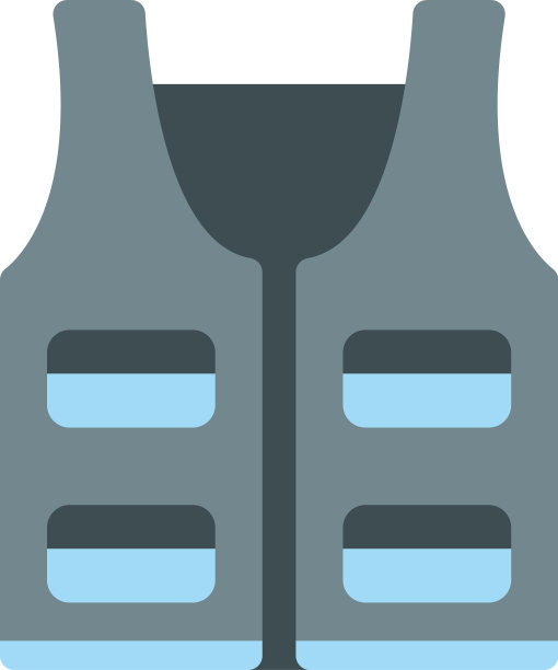 孤立露营钓鱼夹克图标平面设计图片下载