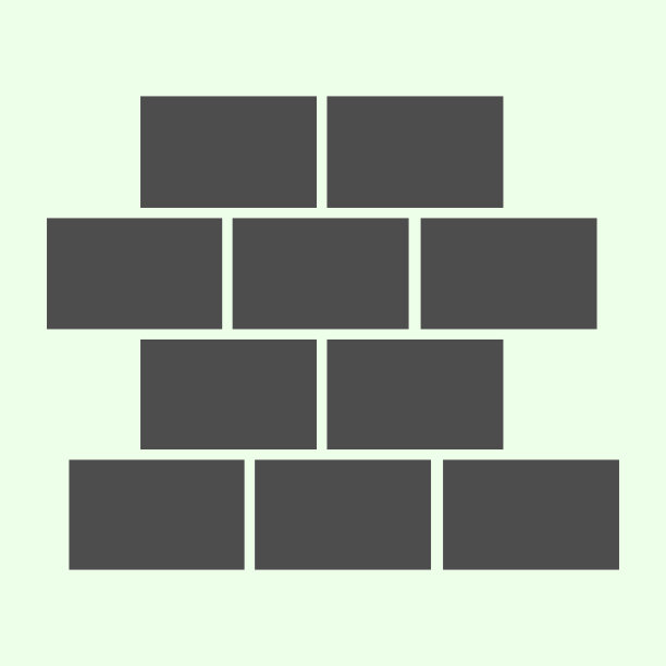 砖坚实的图标。以白色背景上的象形文字砖砌墙。家居建筑和砖石标志的移动概念和网页设计。矢量图形。图片下载