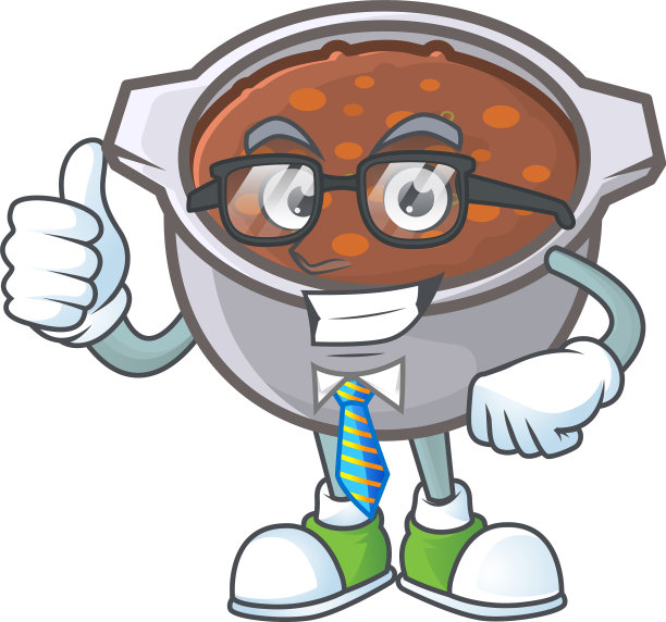 配卡通商人吉祥物的烘豆图片下载