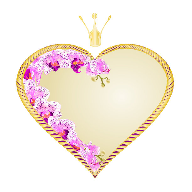 用皇冠兰花标记金心图片下载