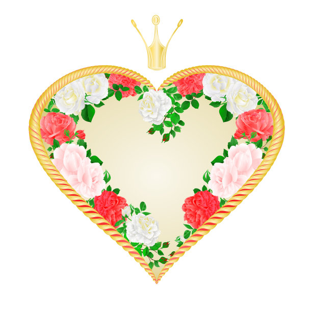标签是金色的心与皇冠粉红色和图片下载
