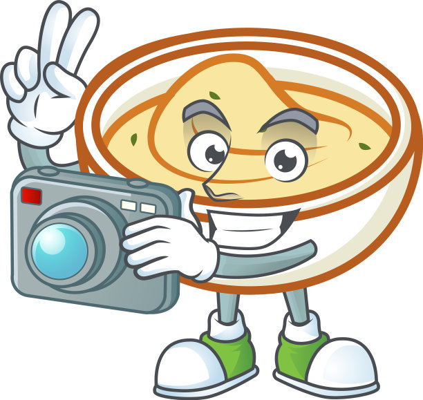 美味的土豆泥和摄影师吉祥物图片下载