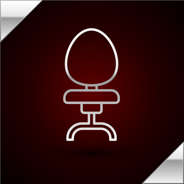 银线办公椅图标孤立在暗红色图片下载