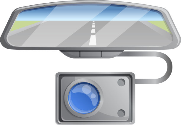 汽车后视镜DVR相机图标卡通风格图片下载