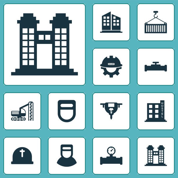 工业图标设置与管道与传感器宿舍图片下载