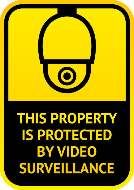 注意视频监控标志贴纸图片下载