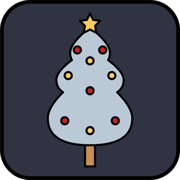 圣诞快乐，松树图标图片下载