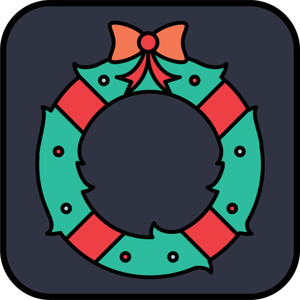 圣诞快乐，花环，皇冠图标图片下载