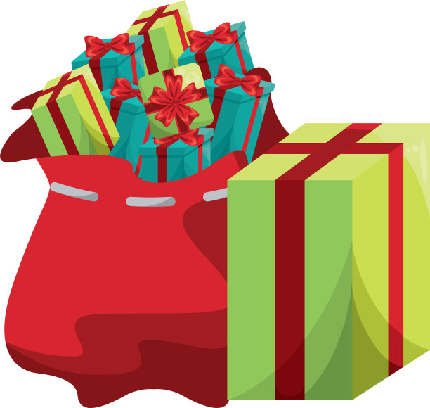 圣诞老人礼物袋快乐图片下载