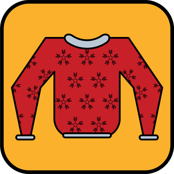 冬季毛衣与雪花的图标图片下载