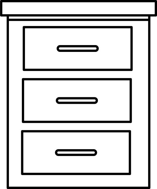木制抽屉家具线条风格图标图片下载