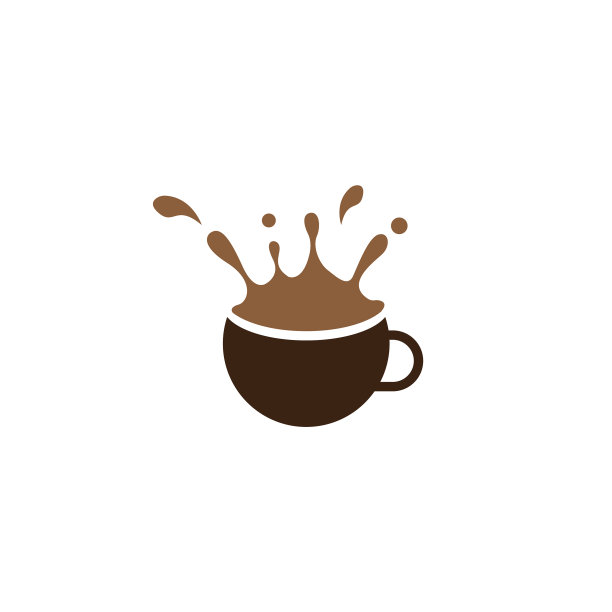 咖啡标识设计与溢出效应杯图片下载