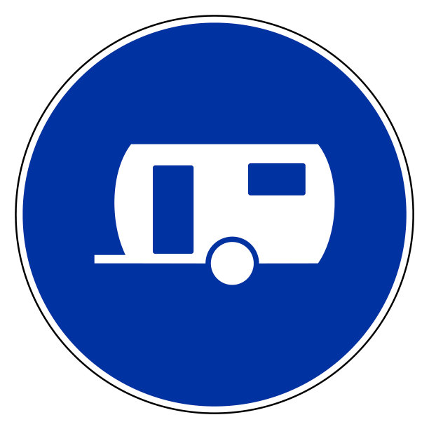 拖车和蓝色标志图片下载