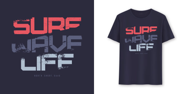冲浪波浪生活图形夏季t恤设计图片下载