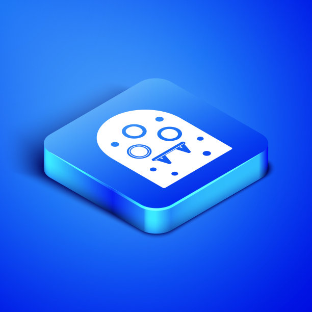 等距异形图标孤立在蓝色背景图片下载