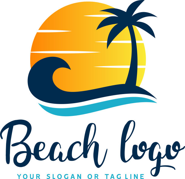海滩上的标志设计图片下载