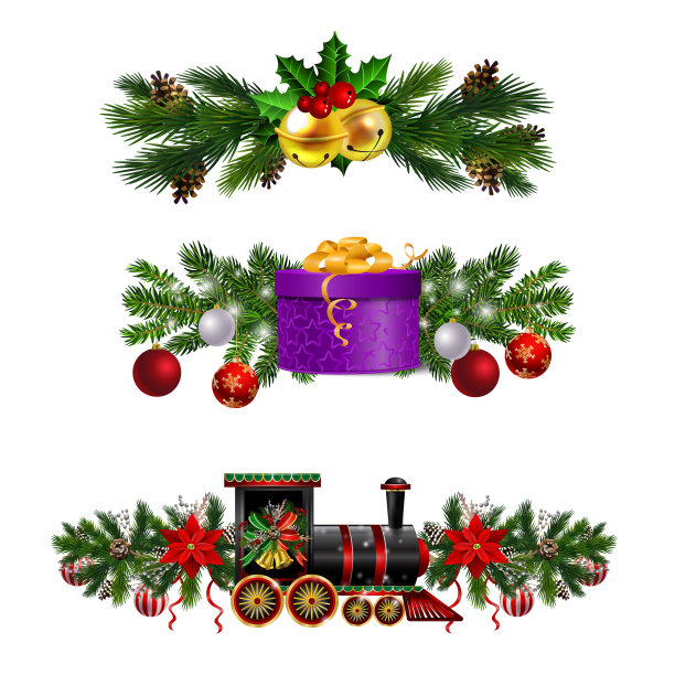 圣诞装饰用冷杉树金色的叮当声图片下载