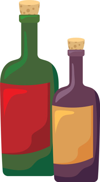 酒瓶酒在白色的背景图片下载