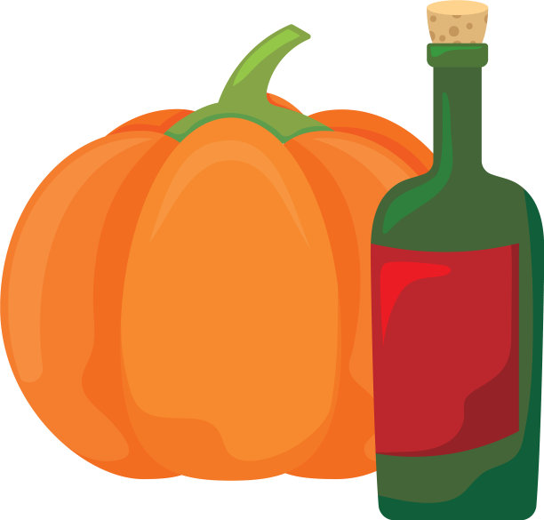 丰收的南瓜配白酒图片下载