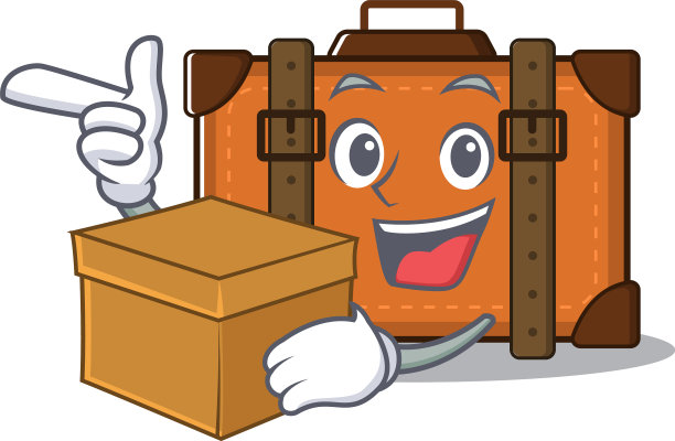 手提箱与带来盒子在卡通与吉祥物图片下载