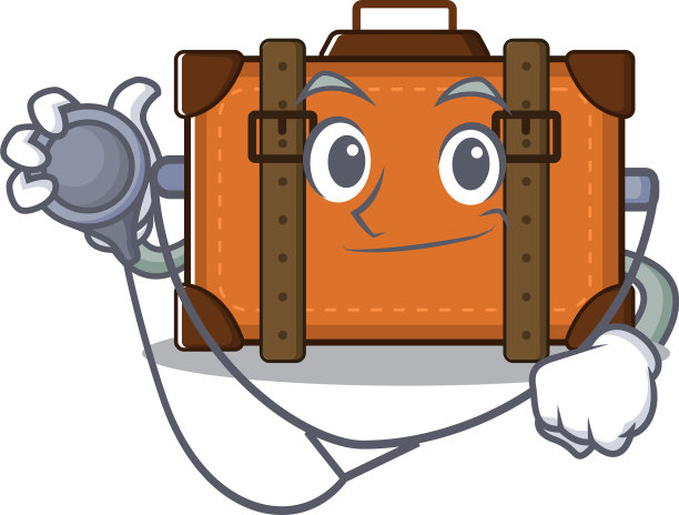 医生可爱的手提箱与卡通形状图片下载