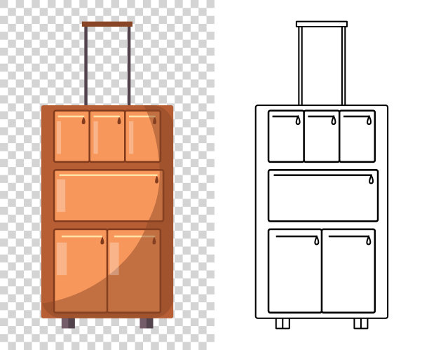 旅行用的大袋子。轮式把手旅行袋。背包的旅行者或游客。适合儿童和成人的时尚包包图片下载