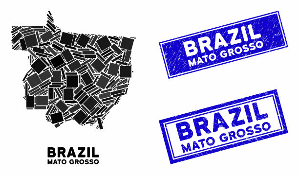 马赛克马托格罗索州地图和危难图片下载