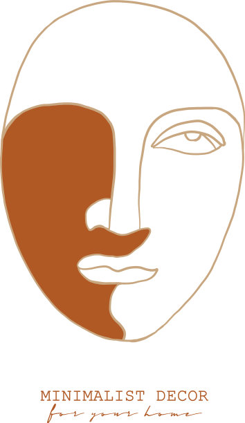 连续的线条勾勒美女的脸庞图片下载