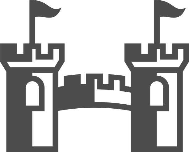 城堡标志设计模板抽象孤立图片下载