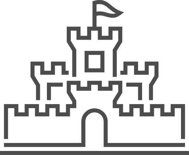 城堡标志设计模板抽象孤立图片下载