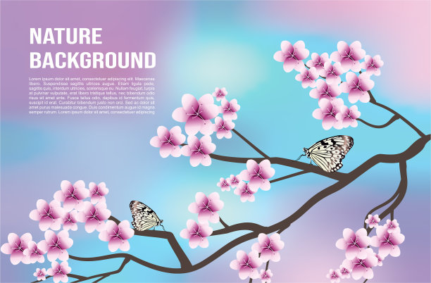 大自然背景有树和花两种图片下载