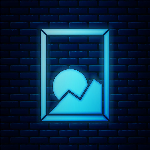 发光的霓虹灯图片景观图标孤立上图片下载