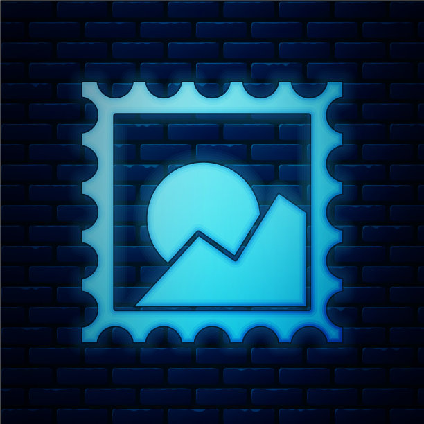 发光的霓虹灯图片景观图标孤立上图片下载